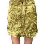Free People Dust to Dust Green Crushed Velvet Velour Mini Pencil A-line Skirt 2 Photo 0