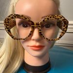 Leopard Print Oversized Glasses Brown Photo 5