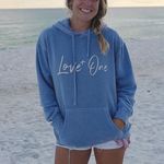 Love One International Hoodie Sweatshirt Size Large Blue Photo 4