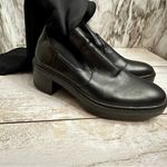 ZARA Womens Sz 36 US 6 Black Stretch Knee High Boots Lug Bottom Wide Shaft Moto Photo 13