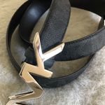 Michael Kors Black Monogram Leather Belt Photo 0