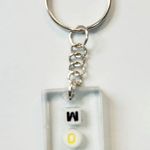 5/$25 Clear 'MOM' resin Keychain handmade Yellow Photo 2
