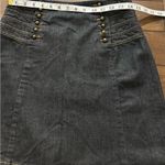 Etcetera  Navy Blue Denim Stretch Button Mini Skirt Size 6 Photo 3