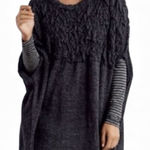 CAbi Cab Waverly Poncho Charcoal Dark Gray Lightweight Wool Blend Size Small Photo 0