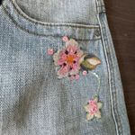 Thalia Sodi  Floral Embroidered Denim Mini Skirt Photo 2