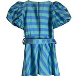 Rebecca Vallance Seychelles Blue Stripe Puff Sleeve Belted Mini Dress Size 8 Photo 10