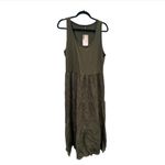 BTFBM Army Green Summer Eyelet Midi A Photo 1