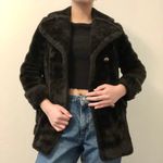 vintage sear’s brown/black fur pea coat Black Photo 2