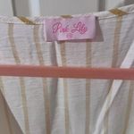 Pink Lily Striped Taupe Dress (Like New) Photo 3