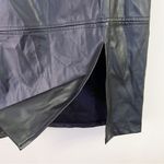 H by Halston Black Paneled Faux Leather Skirt Size Large Midi Length Photo 5