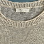 Little Lies Side Slit Cream Crewneck Knit Pullover Sweater Tan Photo 3