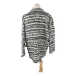 ZARA Tweed Open Front Fringe Navy Blazer Jacket S Oversized Photo 2