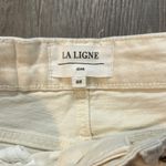 La Ligne Sz 23 Meredith Off White Cream High Rise Cropped Flare Leg Denim Jean Photo 6