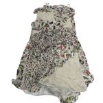 Jason Wu  Dress Womens 4 Grey Painterly Cream Floral Printed Midi‎ Tiered Silk Photo 2