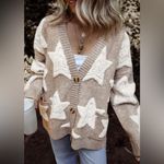 CLARE SHERPA STAR CARDIGAN Tan Photo 3