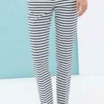 ZARA Basic blue/white striped ankle pants with back pockets Photo 0