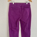 NYDJ  Purple Eggplant Ankle Jeans Zipper Hem Spring Riding Pants Preppy Size 6 Photo 3