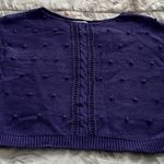 Vintage Beldoch Popper purple cable knit popcorn stitch pattern cropped sweater Photo 6