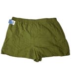 Abound  Linen Blend Olive Green Pull On Shorts Elastic Waist‎ Size 2X Summer Photo 1