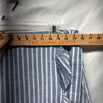 CHAPS  Blue White Striped Linen Blend Wrap Midi Skirt Ruffle Tie Waist Beach Med Photo 3