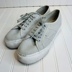 Superga Pale Gray Platform Sneaker Sz 39.5 8.5 Photo 3