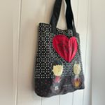 Rare Modern Vintage 2009 Angry Little Girls By Leia Lee Fabric Tote Handbag Bag Red Photo 2