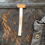 Free People  Black Lace Long Sleeve Button Snap Collared Shirt Sz Medium Photo 5