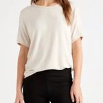 Quince  Brushed Short Sleeve Lounge Tee in Heather Oatmeal Cream XS Photo 0