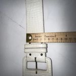 Vintage Sandy Duftler Y2K 90s White Leather Chunky Buckle Statement Belt XS/S Photo 8