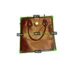 Paris Roma Brown Leather Tote Bag Handbag Purse Square Classic Elegant Photo 1