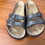 Birkenstock Betula by 2 Buckle Slip On Metallic Sandal Leather Adjustable Strap Photo 2