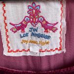 Johnny Was Floral Embroidered Dress Womens Burgundy Tank Midi Sleeveless Velvet Photo 4