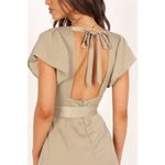 Petal and Pup NWT Minimalist Short Sleeve Bow Jumpsuit Size 6 Taupe Preppy Boho Photo 3