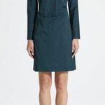 Theory  Side Fold Continuous 2 Long Sleeve Wool Sheath Dress Size 12 Ocean Photo 0