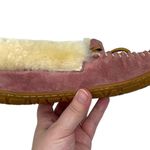 L.L.Bean Wicked Good Shearling Lined Suede Moccasin Slippers Ash Rose Womens 5M Photo 13