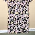 American Eagle  Women’s Boho Floral Print Smocked Puff Sleeve Pleated Mini Dress Photo 2