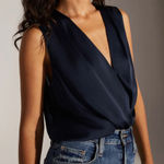 Favorite Daughter The Sleeveless Date Blouse Bodysuit Blue Photo 0