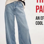 Lucky Brand  Wide Leg Pleated Liquid Denim Palazzo Jeans Size 31 In River NEW Photo 0