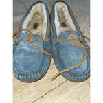 UGG  DAKOTA SUEDE/ SHEEPWOOL MOCCASIN SLIPPERS, WOMEN US 7 Blue‎ Photo 4