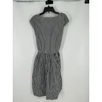 Madewell  Tie Back Tieback Gingham Check Black White Dress Flowy Short Cap Sleeve Photo 1