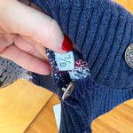 Vintage Cabin House Tree Landscape Knit Button Up Cardigan Sweater L Blue Size L Photo 3