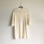 Monroe & Main Vintage Crochet Style‎ Open Front Long Cardigan Cream Boho Medium Photo 3