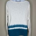 Vince Womens Tie Dye Dip Dyed Top Teal White Long Sleeve Shirt Size X-Small Photo 2
