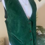 Vintage Rhoda Lynne 100% Leather Front Dark Green Vest Size L Size L Photo 2