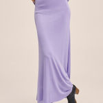 Mango NEW Knitted Flared Maxi Skirt in Pastel Purple Small Photo 0