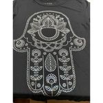 Awake graphic tee black t-shirt size S Hamsa Hand Eye Protection Symbol Rayon Photo 5