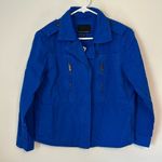 Banana Republic Womens Jacket XS Royal Blue Twill Chore Button Utility Cotton Photo 0