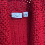 kim rogers  Red Lightweight Open Knit Collared Sweater Size Large Photo 1