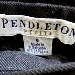 Pendleton Vintage  Dress Pants 100% Virgin Wool 90s Pleated Pockets Black 6 28x28 Photo 2