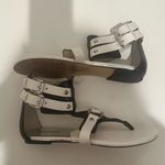 Michael Kors MICHAEL Nadine Flat T-Strap Gladiator Black White Sandals Size 6 Photo 4